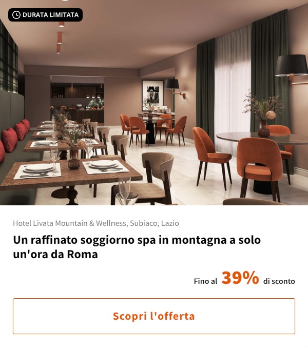 Un raffinato soggiorno spa in montagna a solo un'ora da Roma