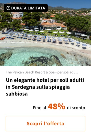 Un elegante hotel per soli adulti in Sardegna sulla spiaggia sabbiosa