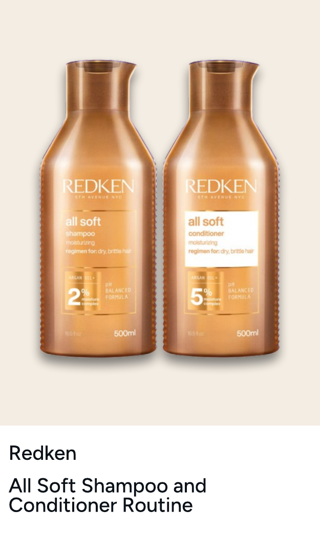 Redken All Soft Shampoo and Conditioner Routine for Dry, Brittle Hair 500ml