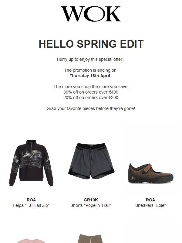 Hello Spring Edit - Up to 30% / Last days