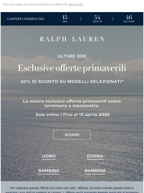 Ultime ore per risparmiare il 20%