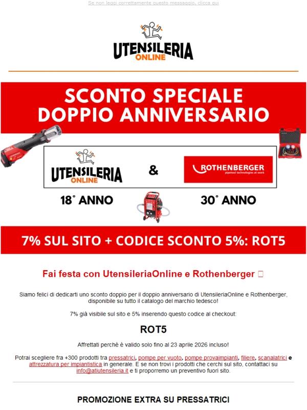 Fai festa con UtensileriaOnline e Rothenberger 🥳