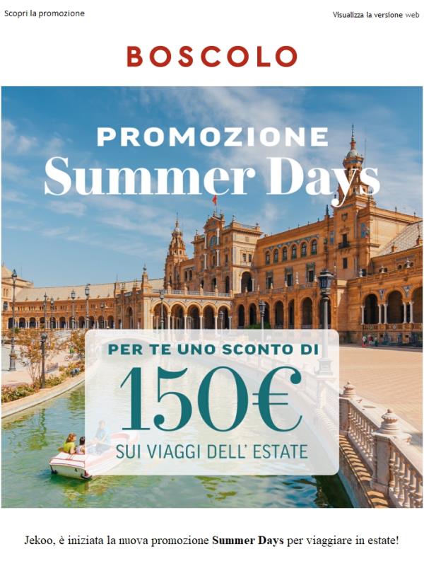 Summer Days: 150€ di sconto sui viaggi dell’estate