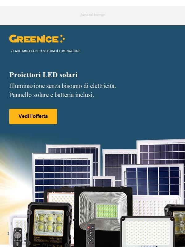 Proiettori Solari a LED: Illuminano il tuo giardino o patio utilizzando l'energia solare.