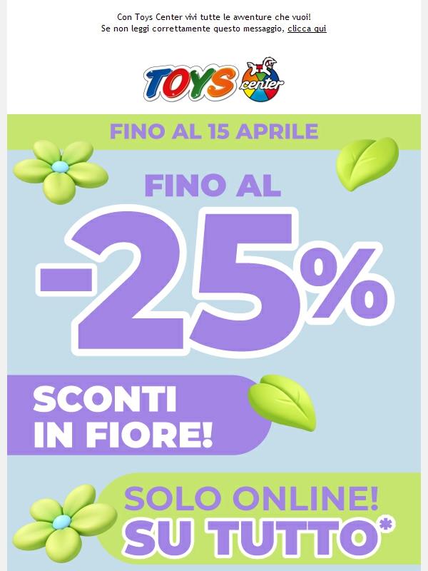 🌸 Fino al -25% su TUTTO, solo ONLINE fino al 15 aprile!