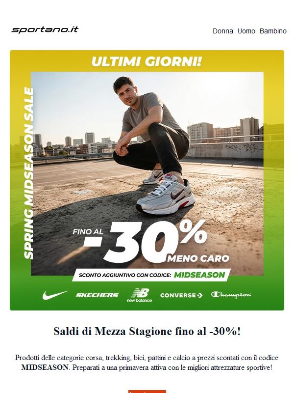 Ultimi momenti dei saldi di mezza stagione! Sconti fino al -30%! ⏳