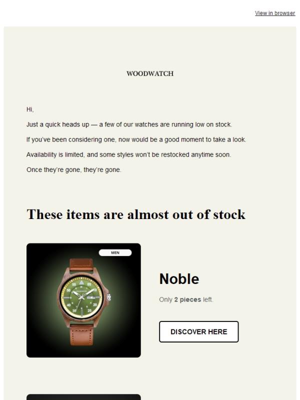 These watches are almost gone