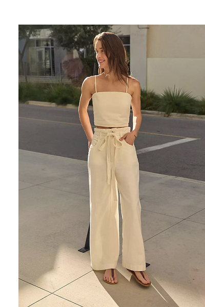 Regular Pleated Lightweight Trousers