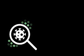 Icona che mostra una cellula batterica attraverso una lente d’ingrandimento.