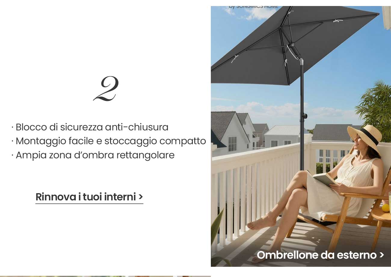 Ombrellone da Patio con Protezione Solare per Esterni Grigio