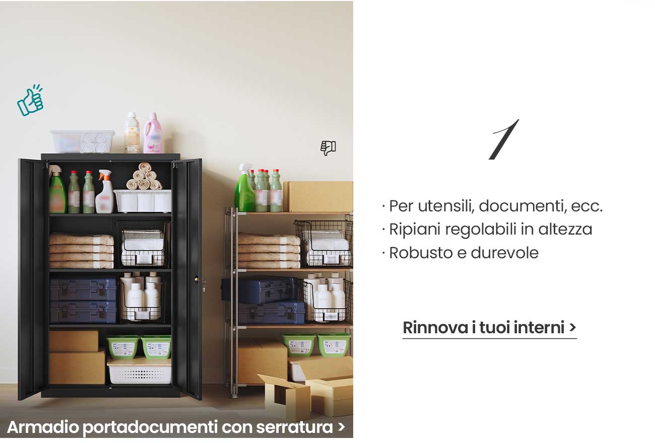 Armadio Portadocumenti in Metallo 80 x 40 x 90 cm con 2 Anta Chiudibile Nero Opaco