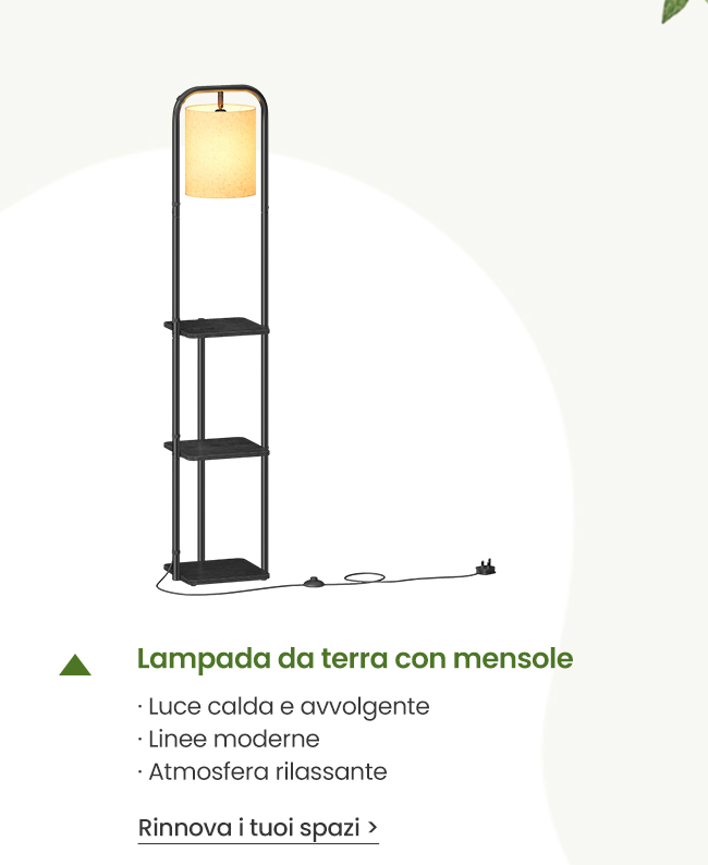 Lampada da terra con mensole