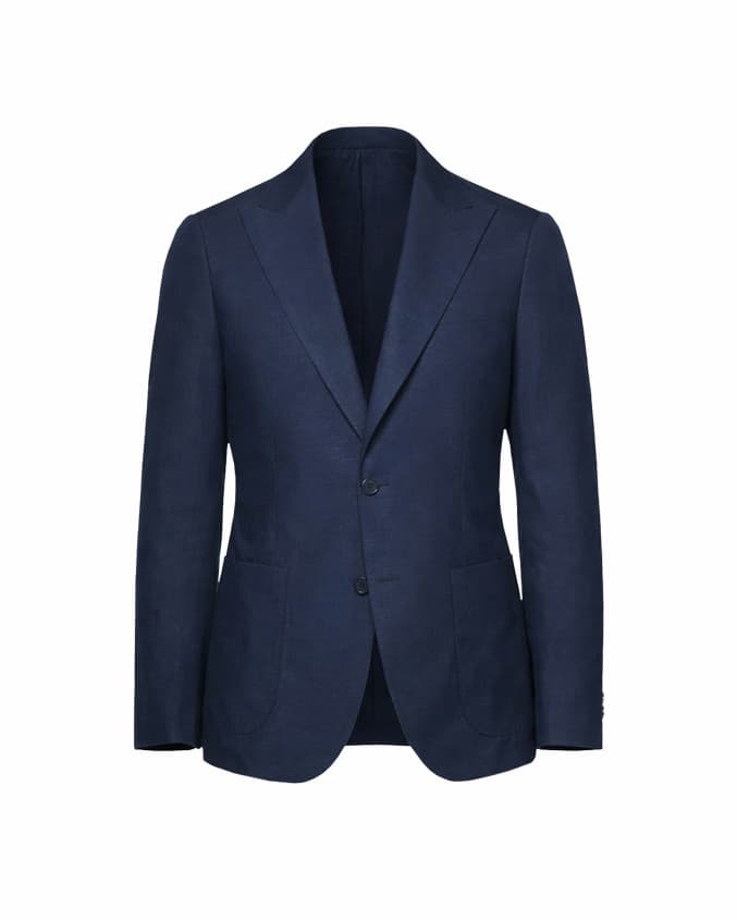 Giacca petto a lancia misto lino