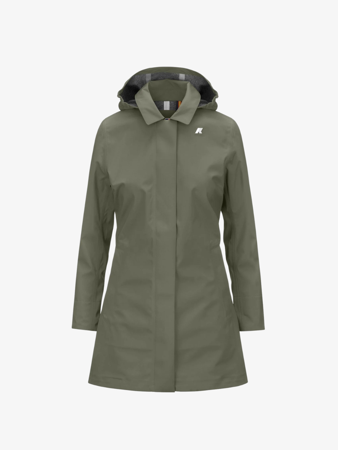 an image of a blue jacket with a hood and a zipper