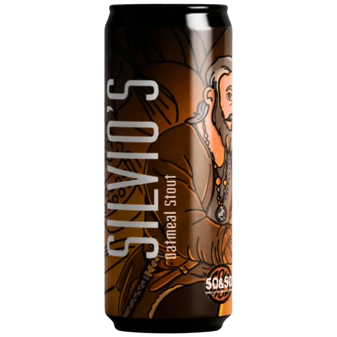 an image of a can of beer with a mountain in the background