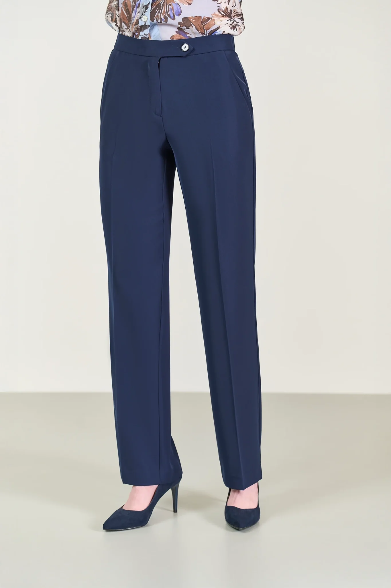 Image of Pantalone blu palazzo tessuto cady