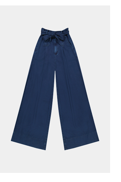 Regular Pleated Wide Leg Lightweight Jean