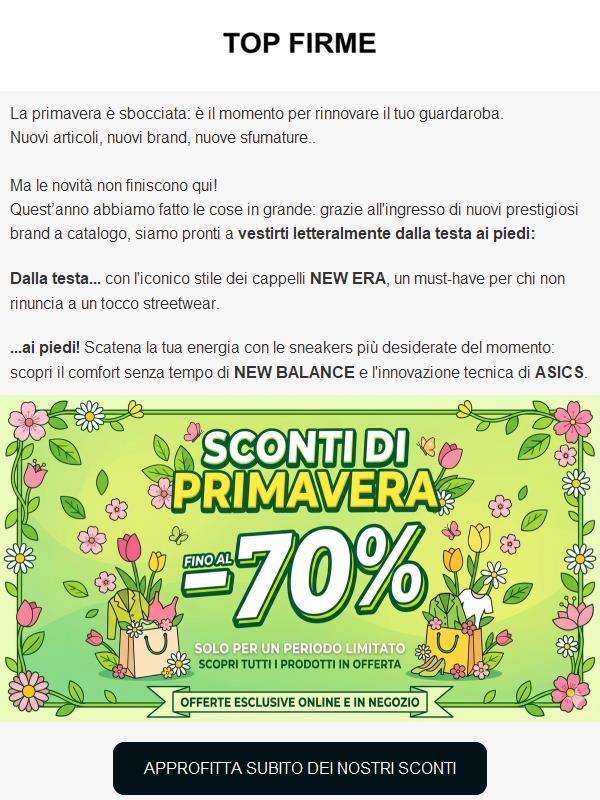 Saldi di Primavera: fino al -70%