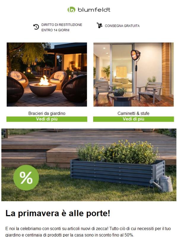 È  ora di andare in giardino! Sconti fino al 50% anche sui prodotti da giardino