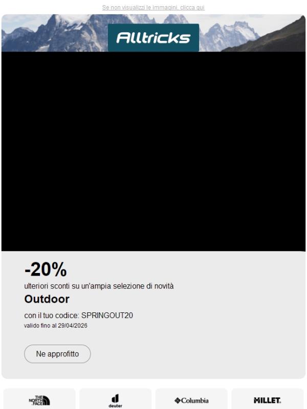 SPRINGOUT20: 20% di sconto sulle tue prossime avventure !