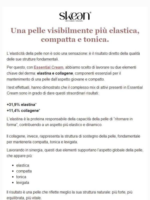 +31,9% elastina: scopri Essential Cream