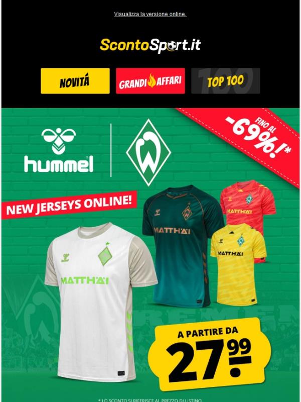 🆕 Nuove maglie del Werder Brema firmate hummel a partire da 27,99 € online!