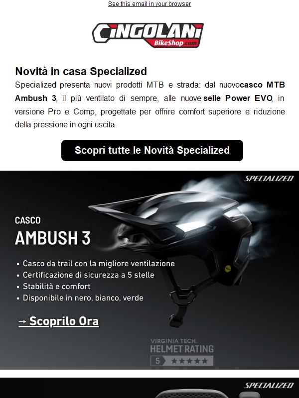 NOVITA' SPECIALIZED: Casco, selle, copertoni MTB
