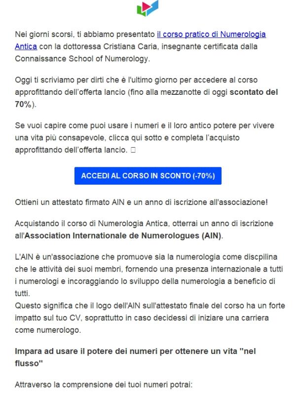 Ultimo giorno: 60% di sconto sul corso di Numerologia