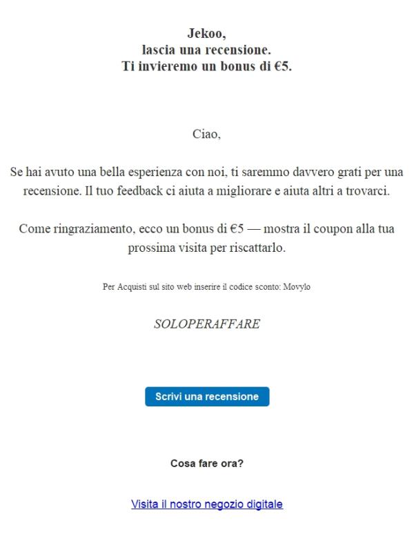 Jekoo, lascia una recensione e ricevi un bonus di €5