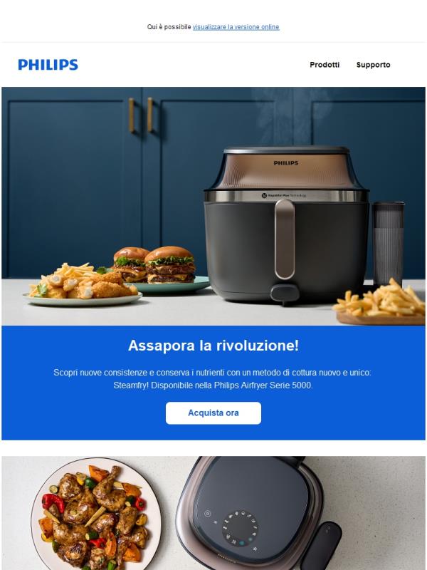 Frittura ad aria, cottura vapore o una combinazione delle due cotture