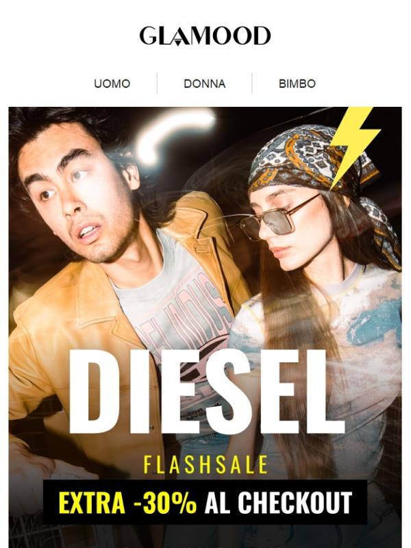 Offerta Flash DIESEL: fino al -65% + EXTRA -30% al checkout!