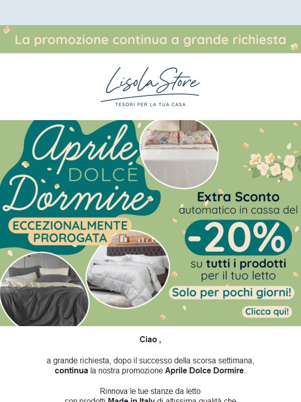 ☀️ Aprile Dolce Dormire: continua la promozione con sconti fantastici per rinnovare il tuo letto