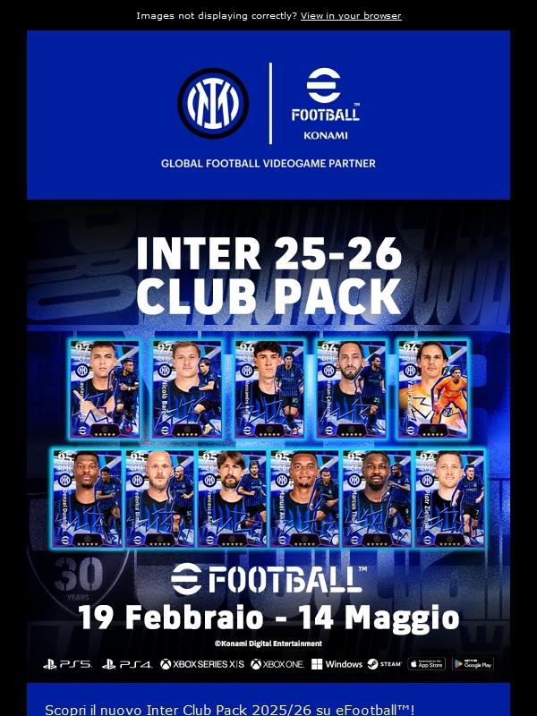 Inter Club Pack 2025/26 disponibile su eFootball™️
