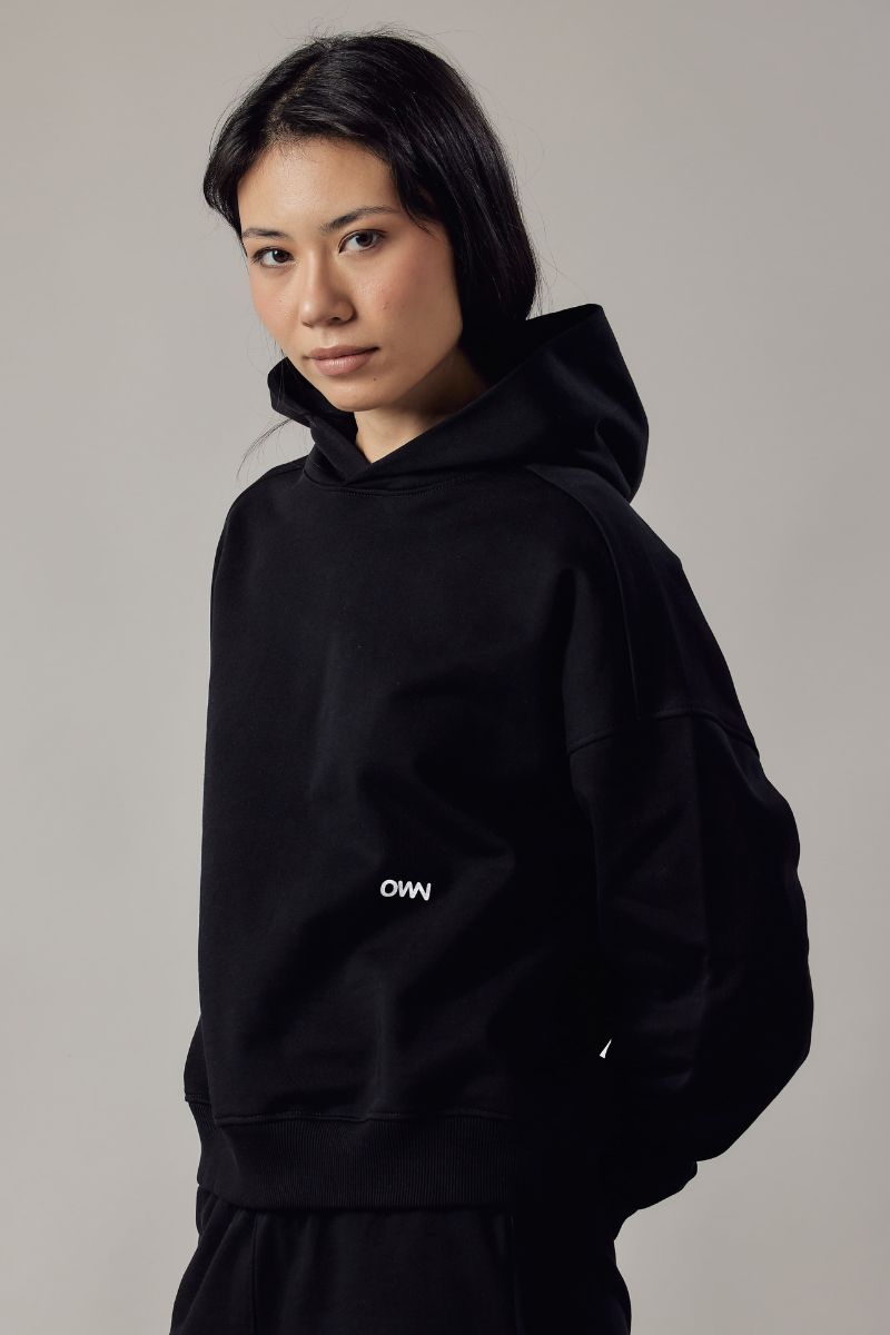 Felpa con Cappuccio Loose Fit Black