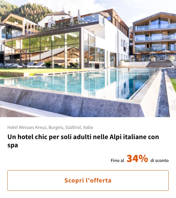 Un hotel chic per soli adulti nelle Alpi italiane con spa