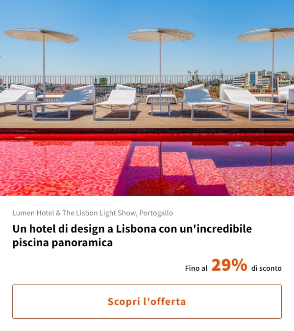 Un hotel di design a Lisbona con un'incredibile piscina panoramica