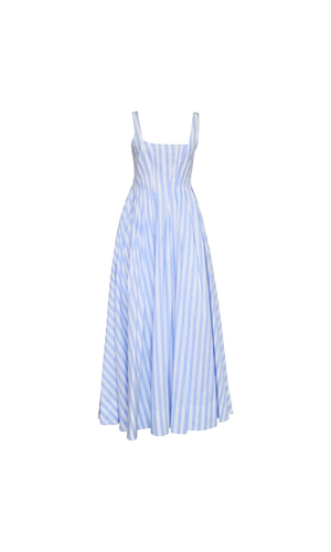 Striped cotton long dress