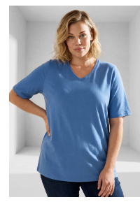 T-shirt dal taglio svasato con scollo a V e mezze maniche