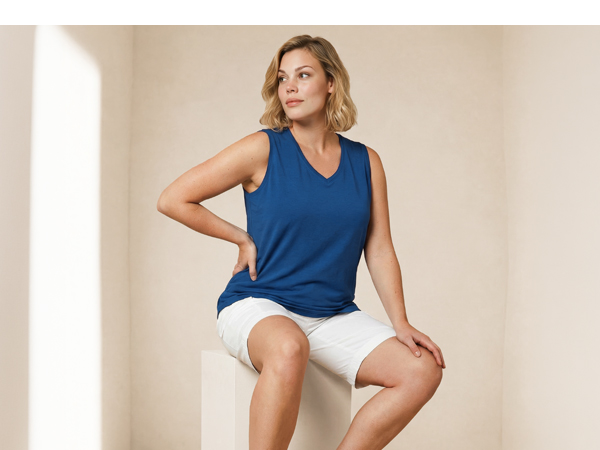 Top smanicato dalla vestibilità classica con scollo a V