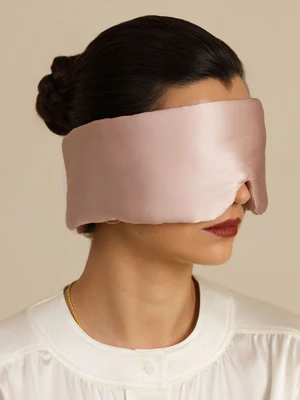 Image of Maschera Notte In Seta Pura Double Face Con Chiusura In Velcro Silenziosa