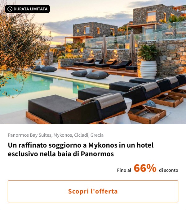 Un raffinato soggiorno a Mykonos in un hotel esclusivo nella baia di Panormos