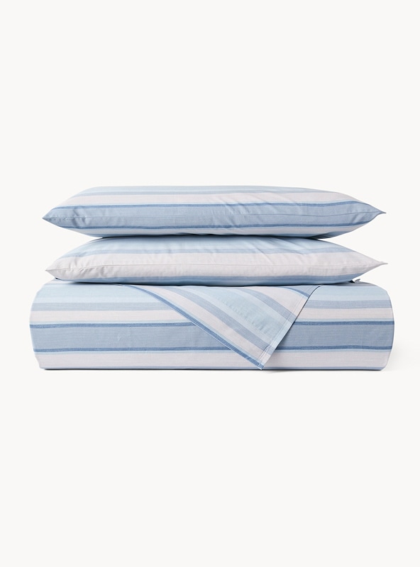Lenzuolo liscio in cotone percalle a righe