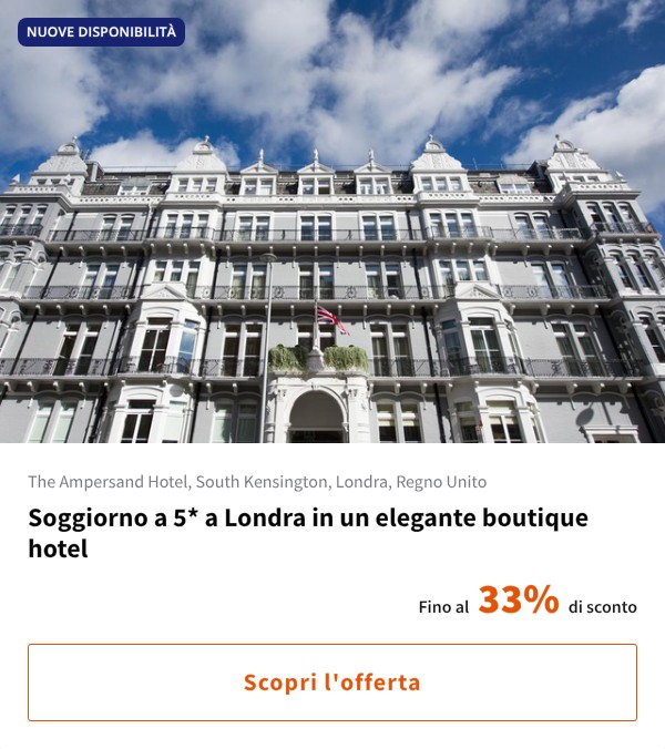 Soggiorno a 5* a Londra in un elegante boutique hotel