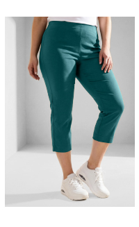 Pantaloni di bengalina elasticizzata, lunghi fino al polpaccio, con cintura elastica