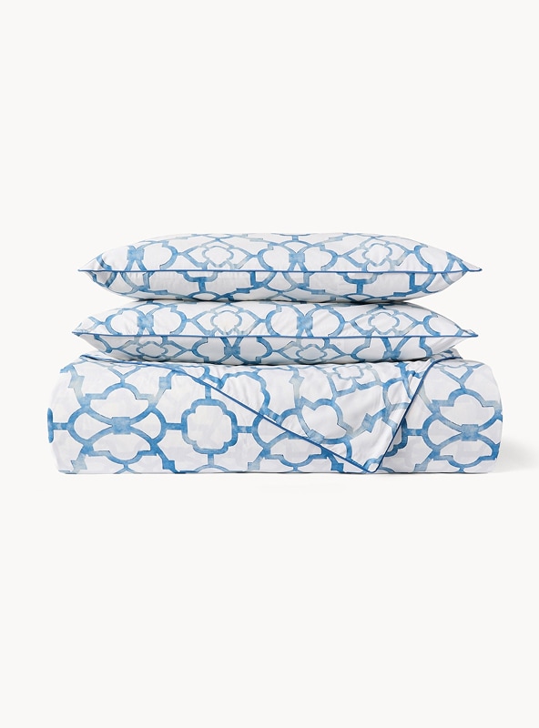 Copripiumino in cotone percalle fantasia geometrica