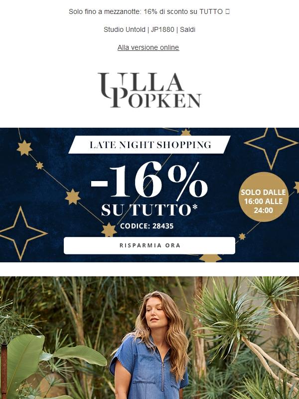 🎯 Late Night Shopping: -16% di sconto