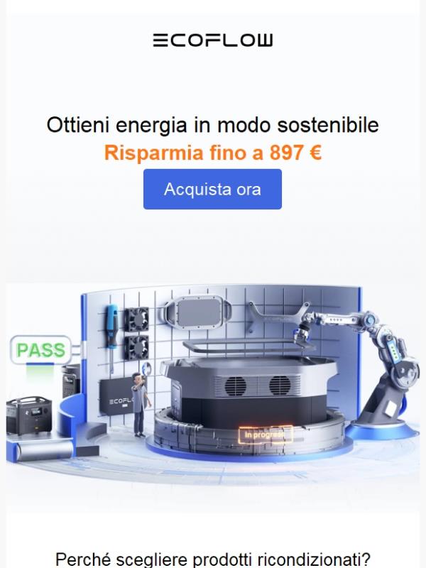 Scegli la sostenibilità e risparmia – Prodotti ricondizionati: risparmia fino a 897 €