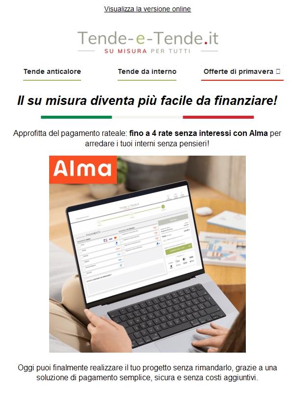 Fino a 4 rate senza interessi per attrezzarti…