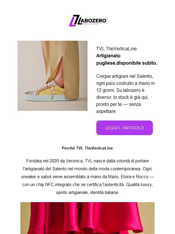 Nuovi arrivi: TVL TheVerticaLine — sneakers da donna Made in Italy