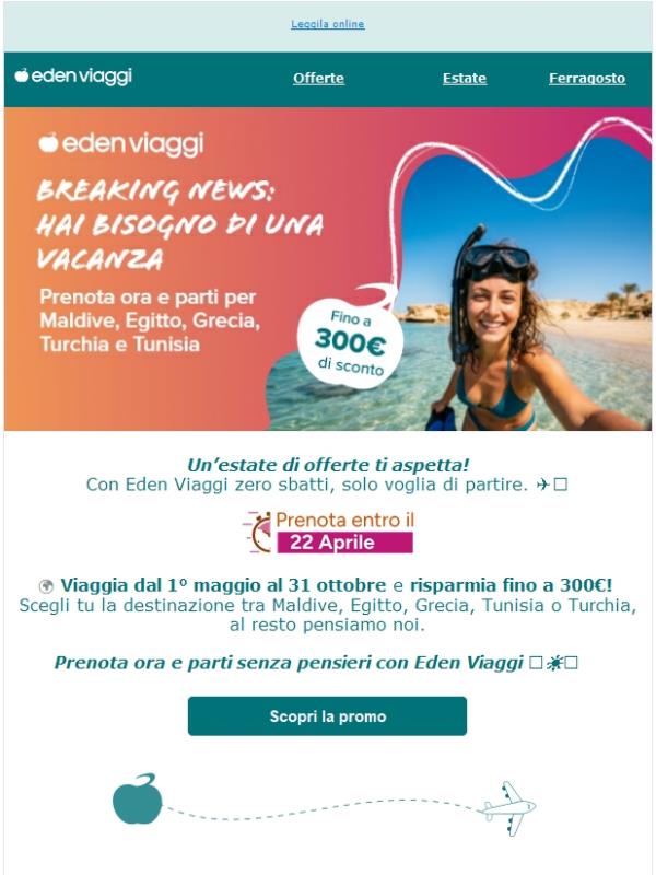 Fino a €300 di sconto sulla tua prossima vacanza! ☀️🌊